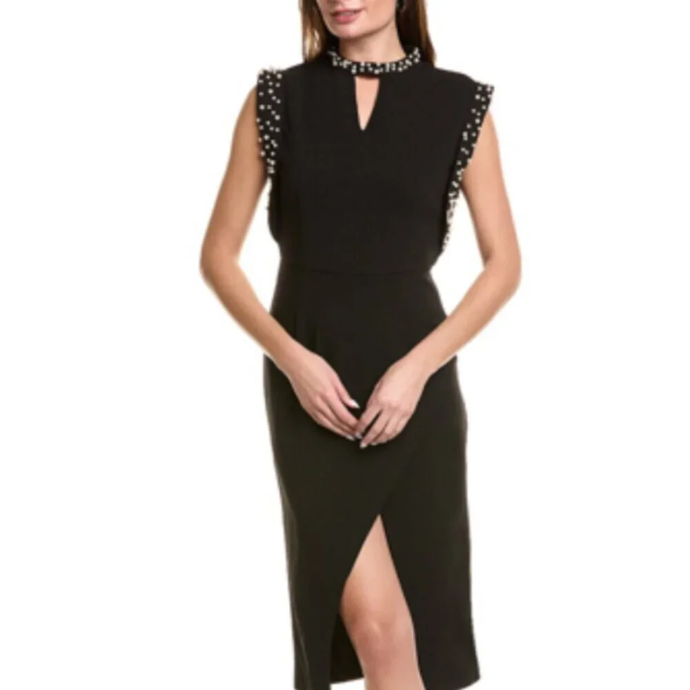 Gracia Keyhole Midi Dress - Black - Small